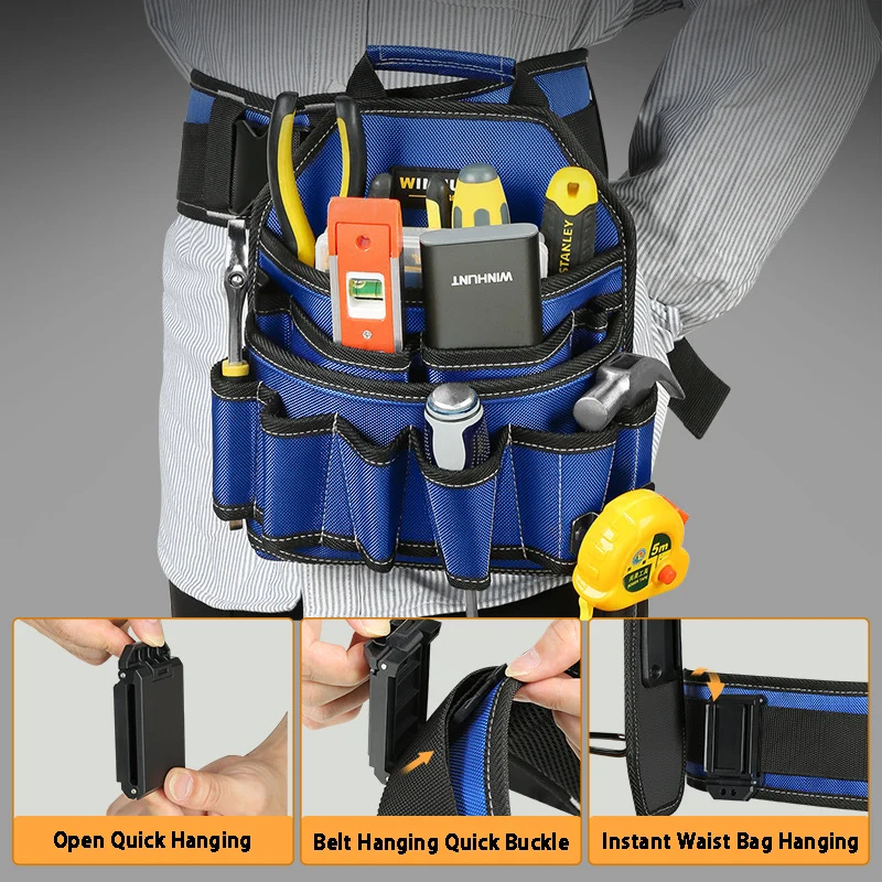 WINHUNT Quick Hanging Waist Bag Electrical Hardware Tools Storage Bag Portable Large Capacity Repair Tools Organizer Waist Bags