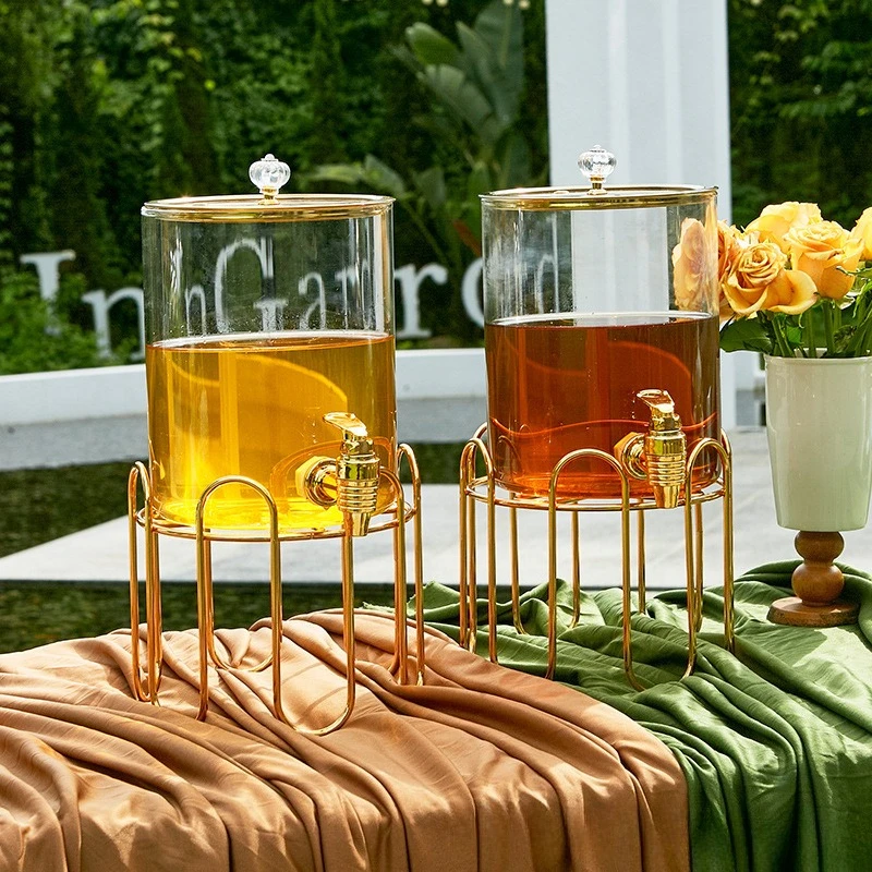 

Cold kettle with faucet Household high temperature resistant glass seal Large capacity ice water beverage bucket