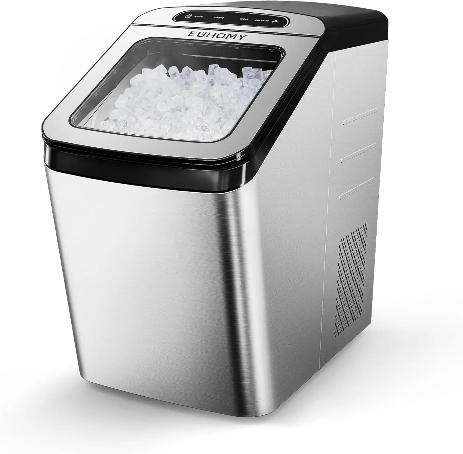 Ice Maker Countertop, Max 34lbs/Day, 2 Way Water Refill, Self-Cleaning Pebble Ice Maker Machine with 3Qt Reservoir