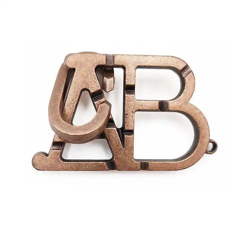 Magic Baffling AB Lock Metal Brain Tester Puzzles for Kids Adults IQ Logic Test Disentanglement Educational Intellectual Gifts