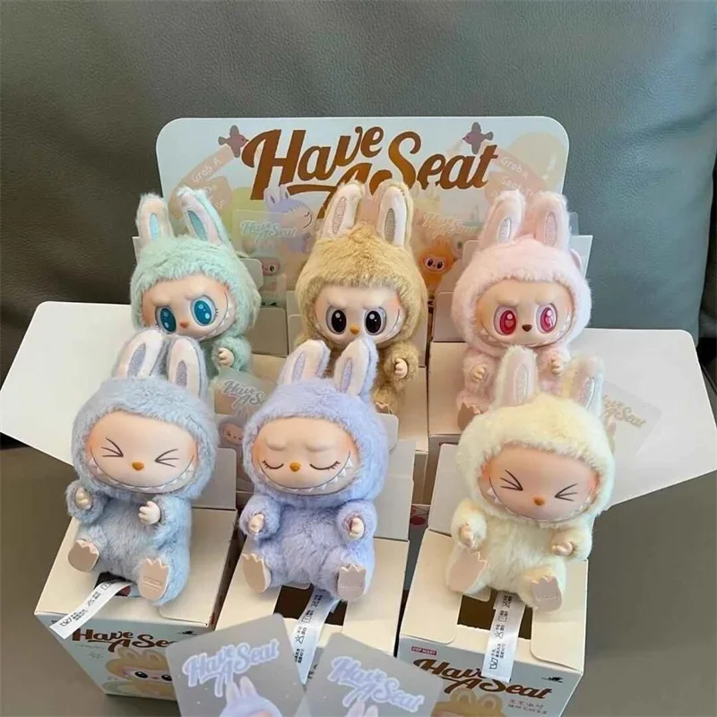 

Popular 1:1 macaron labu dolls part 2 monster rave party sitting vinyl blind box decoration surprise box dolls collectible gifts