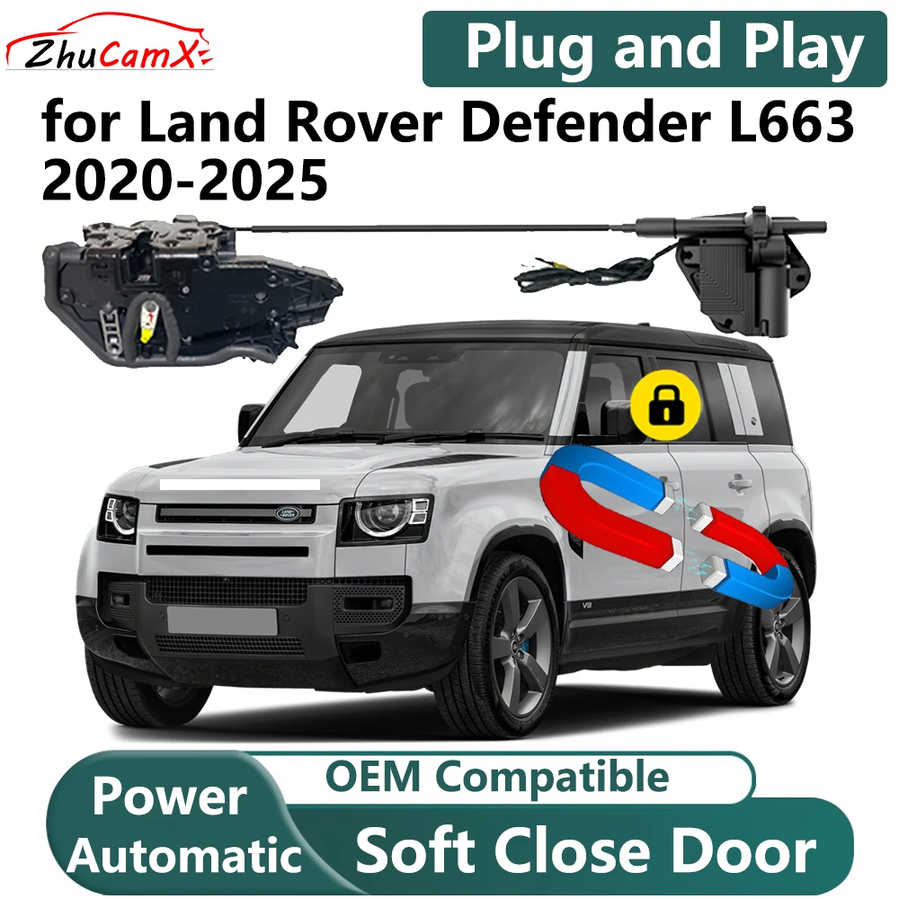ZhuCamX for Land Rover Defender L663 2020-2025 Car Electric Soft Close Door System Power Closing Door Latch Lock Plug and Play