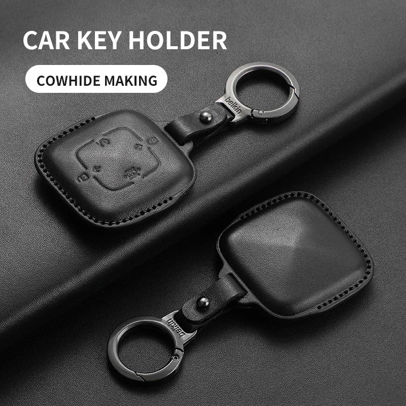 

Leather Car Key Case Cover for Zeekr 001 X Key Fob Shell Protector Car Accessories for Zeekr 001 X Keychain Key Holder