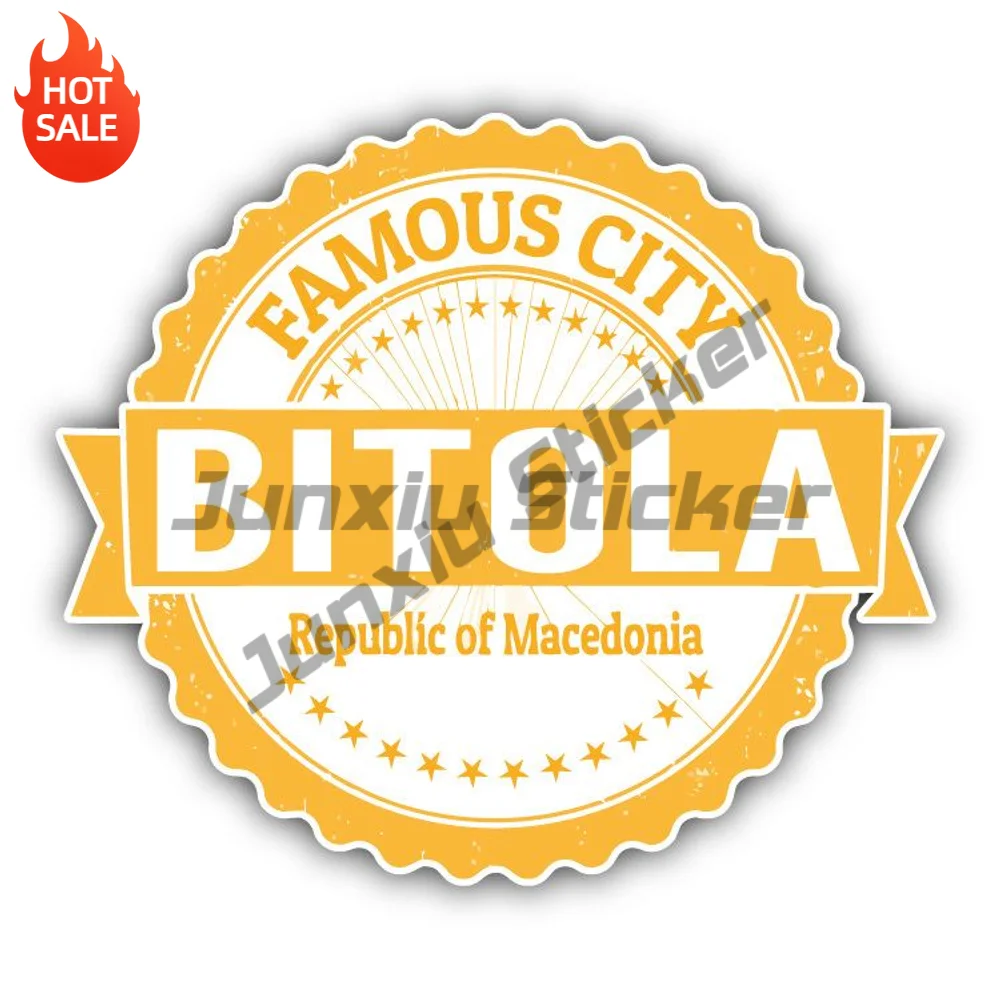 Bitola City Macedonia Grunge Travel Stamp Vinyl Sticker Self Adhesive Decal For Car Window And Laptop Car Accessories