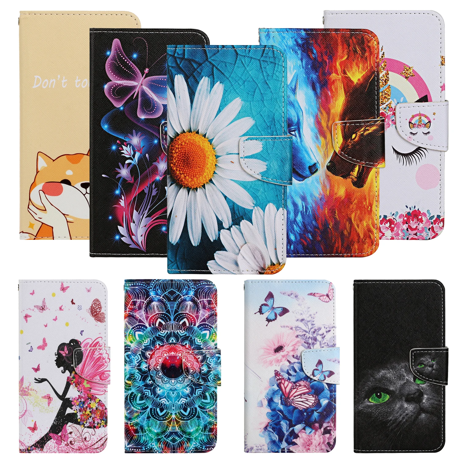 4/ Wallet Leather Case Anti-fall Flip Phone Case For OPPO A74 A54 A54 A55 A53S A16 A16S A54S A56 4G/5G Pro Find X3 C21 RENO 6