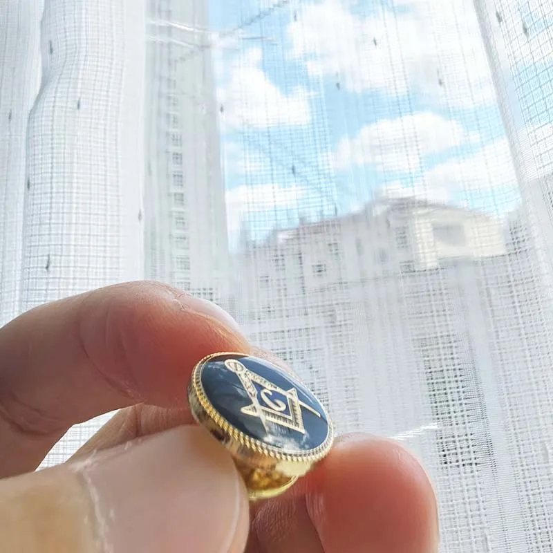 Elegant Black Masonic Lapel Pin 15mm Freemason Square and Compass Beautiful Badge Soft Enamel with Epoxy