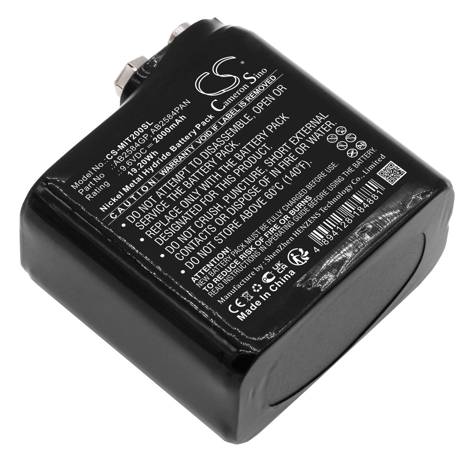 Cameron Sino 9.6V 2000mAh Smart Home Battery AB2584GP,AB2584PAN for Megger Time Domain Reflectometer TDR2000/2P, TDR2000-C +TOOL