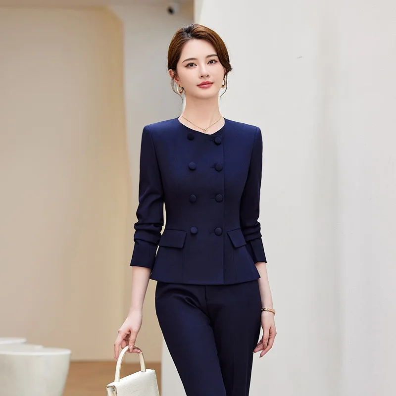 Business Suit Women's Spring and Autumn Graceful and Fashionable High Sense Hotel Front Desk Reception Tooling Beautician Work C