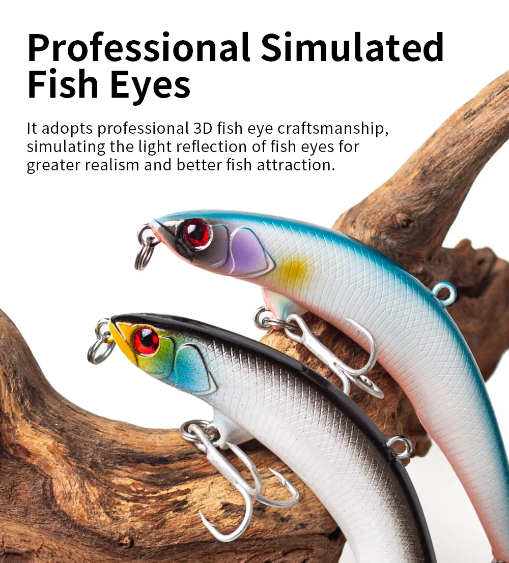 Hanlin 8,5 cm 7g gebogener Bleistift köder Top water Swimbaits schwimmende Kunststoff Hart körper Minnow Wobble Angel köder für Hecht Bass Tackle – Detail 7