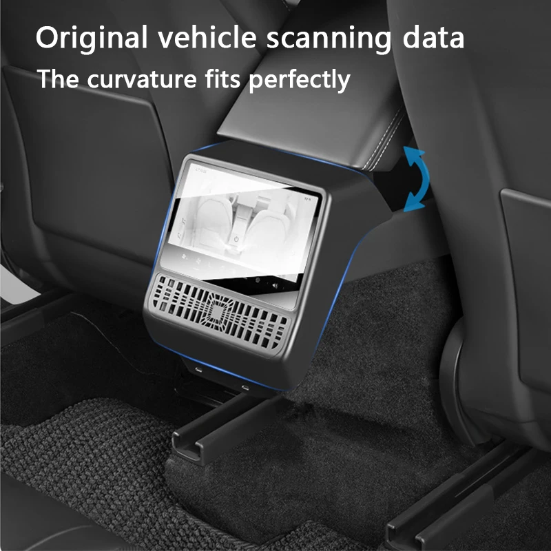 For Tesla Model Y Juniper 2025 2026 ABS Rear Center Console Air Outlet All-inclusive Protective Cover Integrated Tempered Glass