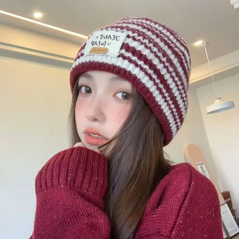 Fashion Warm Winter Hat Ear Protection Korean Style Knitted Cap Thickened Casual Beanie Hats Outdoor