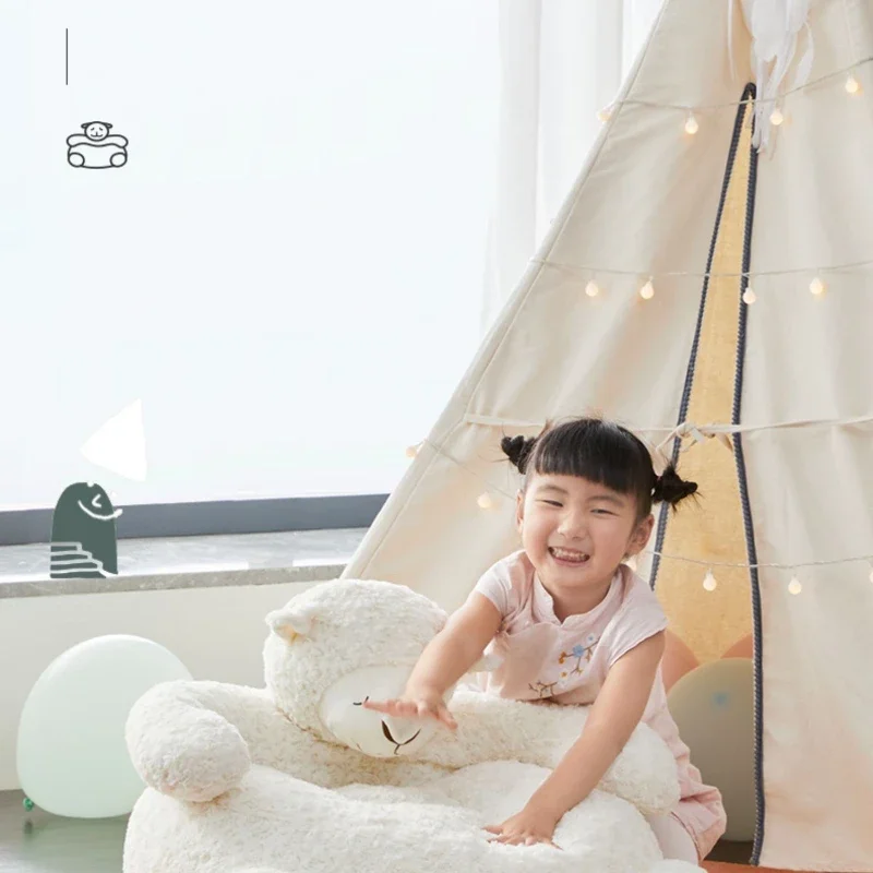 Soft Cotton Tatami Seats for Kids  BabyFriendly Cream Lamb Style, NonFading Surface, Children's Play Area Seating