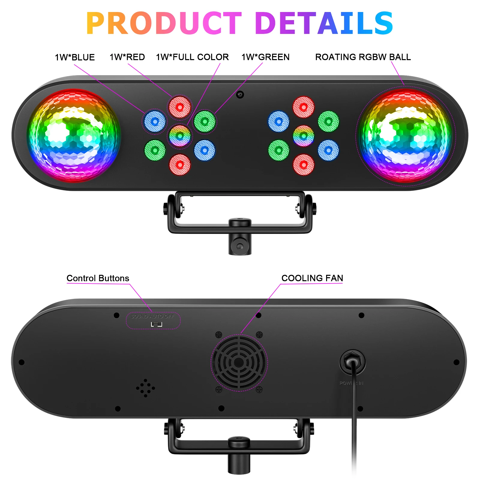 30 ワット RGB 3in1 ブラケット効果ライト染色マジックボールライトリモコン舞台効果照明プロジェクター DJ パーティーコンサート用