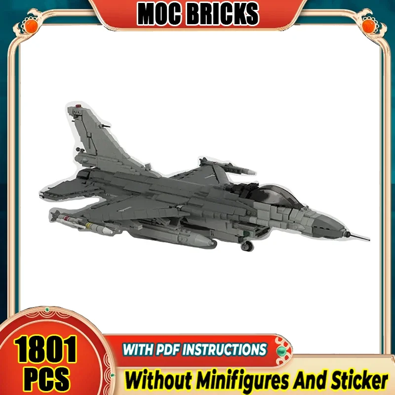 Military Model Moc Building Bricks F-16C Black Falcon Fighter Blocks Toys