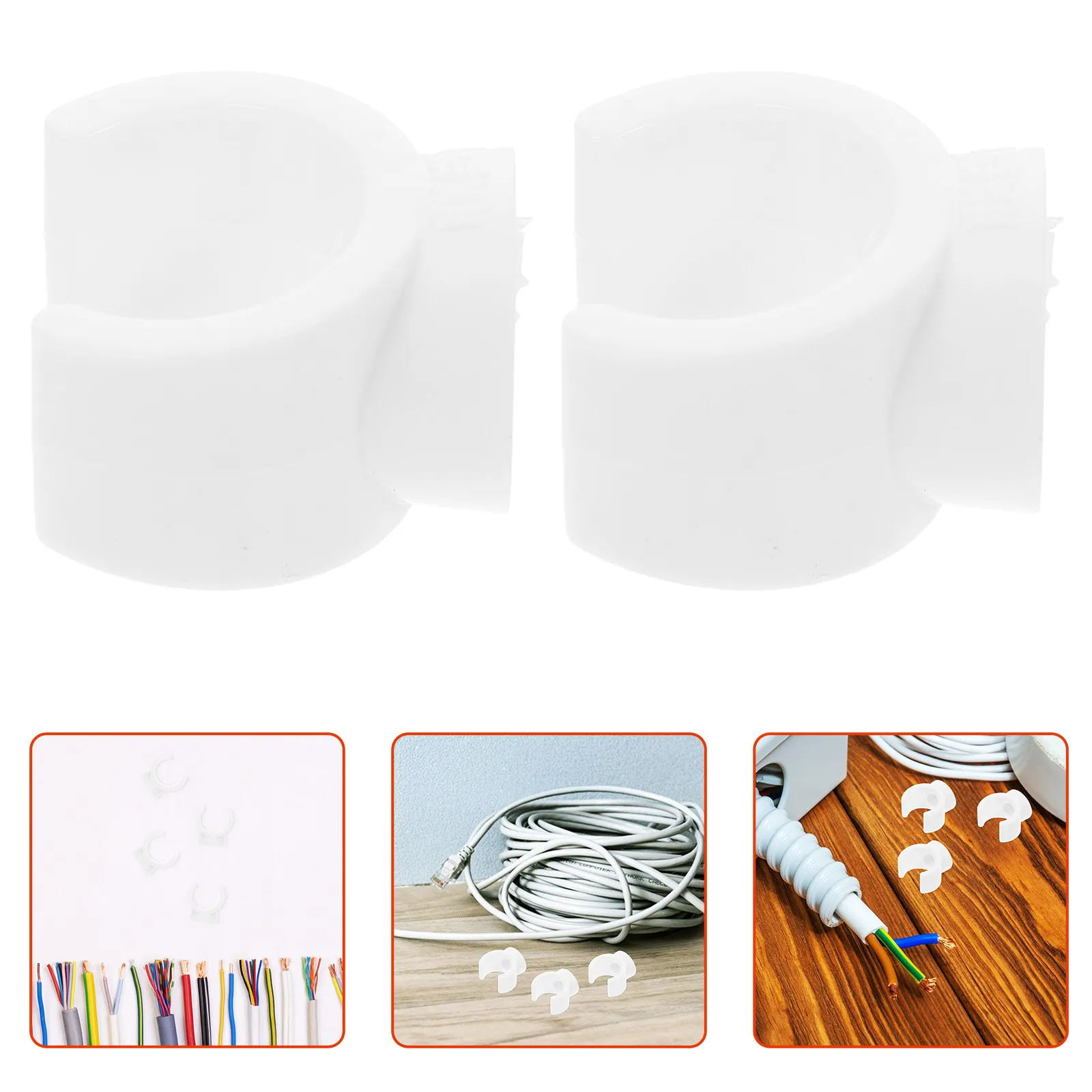 50Pcs Cable Clamps Thickened Plastic U Shaped Pipe Clips Secure Hold for Water Gas Electrical Pipes Home Office Commercial Use