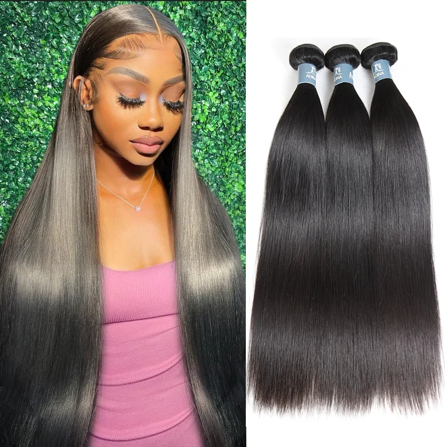 Brazilian Straight Weave Bundles, 100% Cabelo Humano, Remy Hair Bundles, 30"