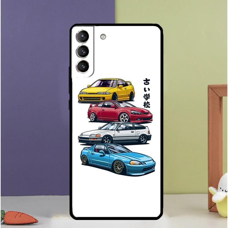 JDM Type R Civic Sport Car Case For Samsung Galaxy S23 S21 Ultra S22 Plus Note 10 20 Ultra S8 S9 S10 S20 FE Cover Coque