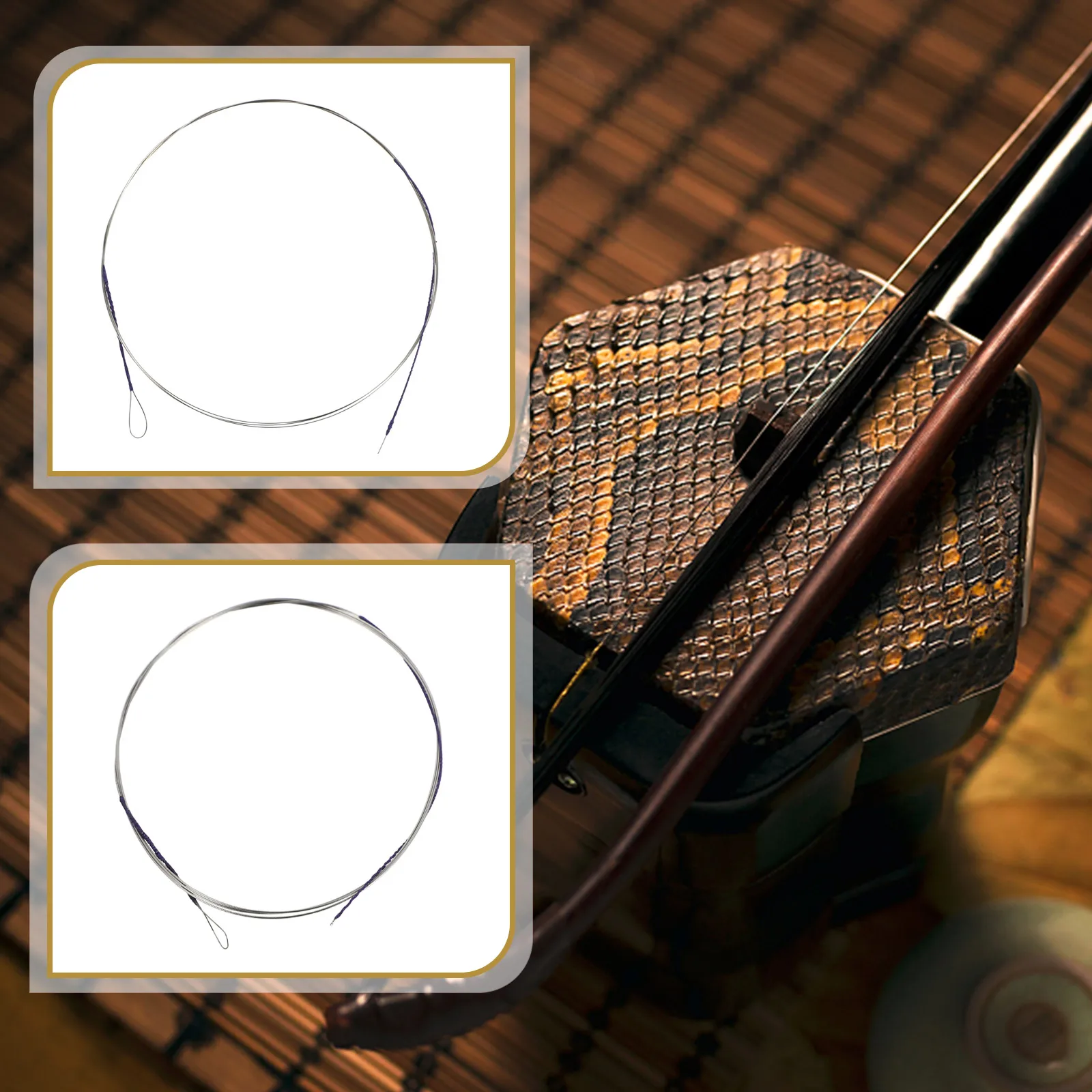 

4Pcs Erhu Strings Kit Durable Full Set Professional Metal Sturdy Strings Easy Replace Practical Erhu Accessories Music Wire