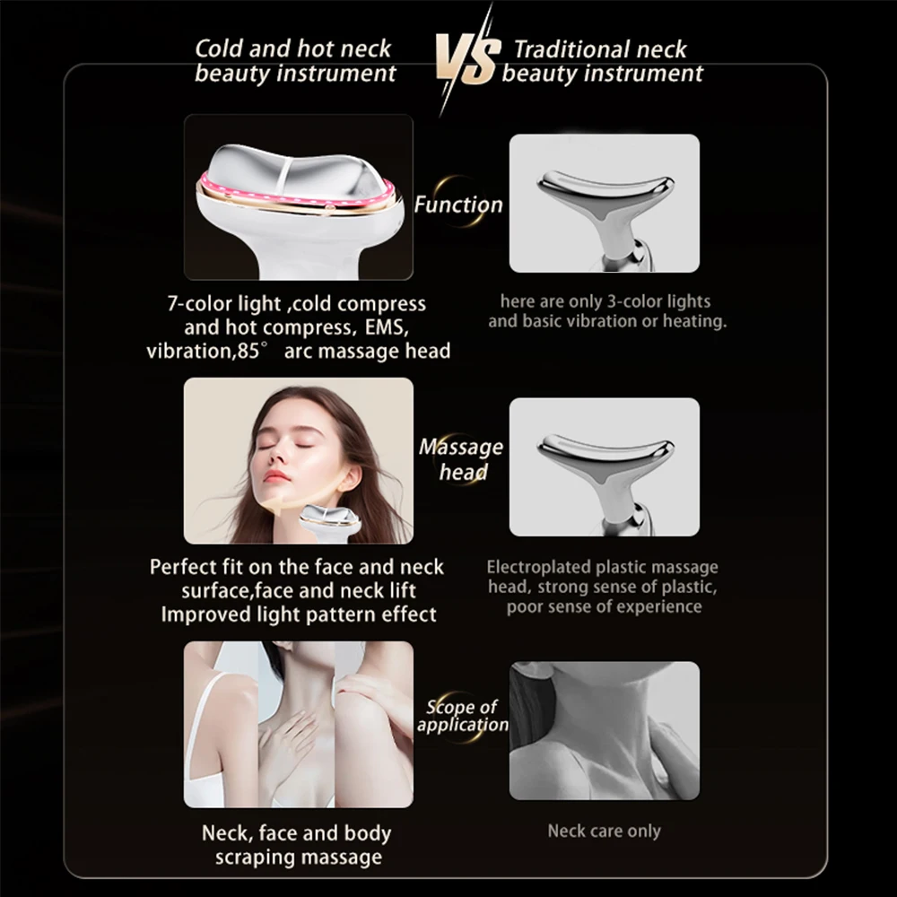 مكركرنت الوجه الرقبة مدلك مصباح ليد العلاج الوجه النحات الاهتزاز التدفئة وضغط الجليد أداة العناية بالبشرة لشد الوجه