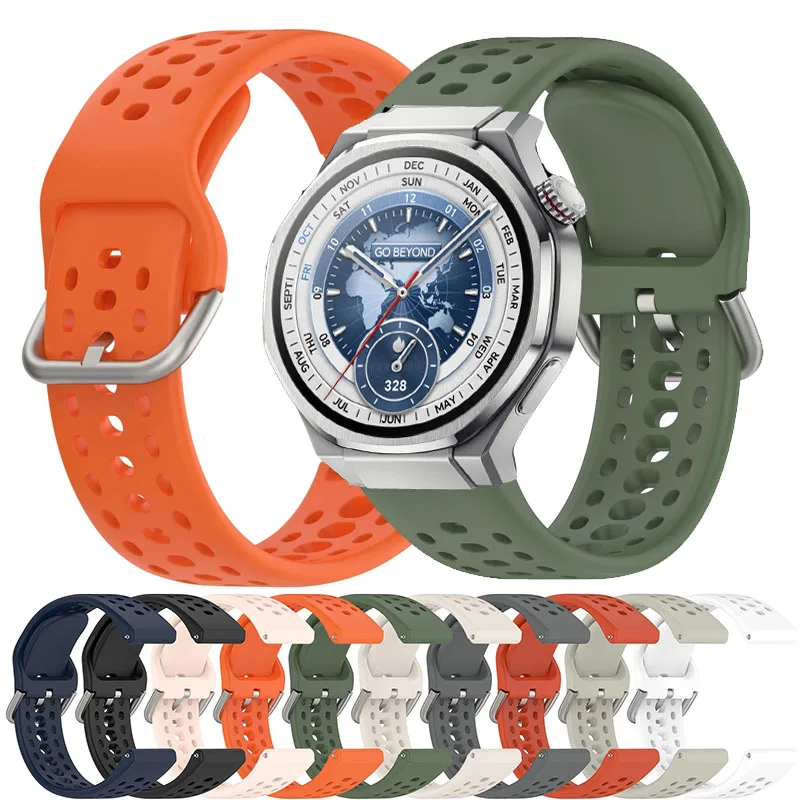 22mm atmungsaktives Silikonarmband für Honor Watch 6Plus/Magic 2 46MM/4 5Pro/5 Ultra/GS 5 4 3 3i/GSProBand für Huawei GT 6 5 4 46MM