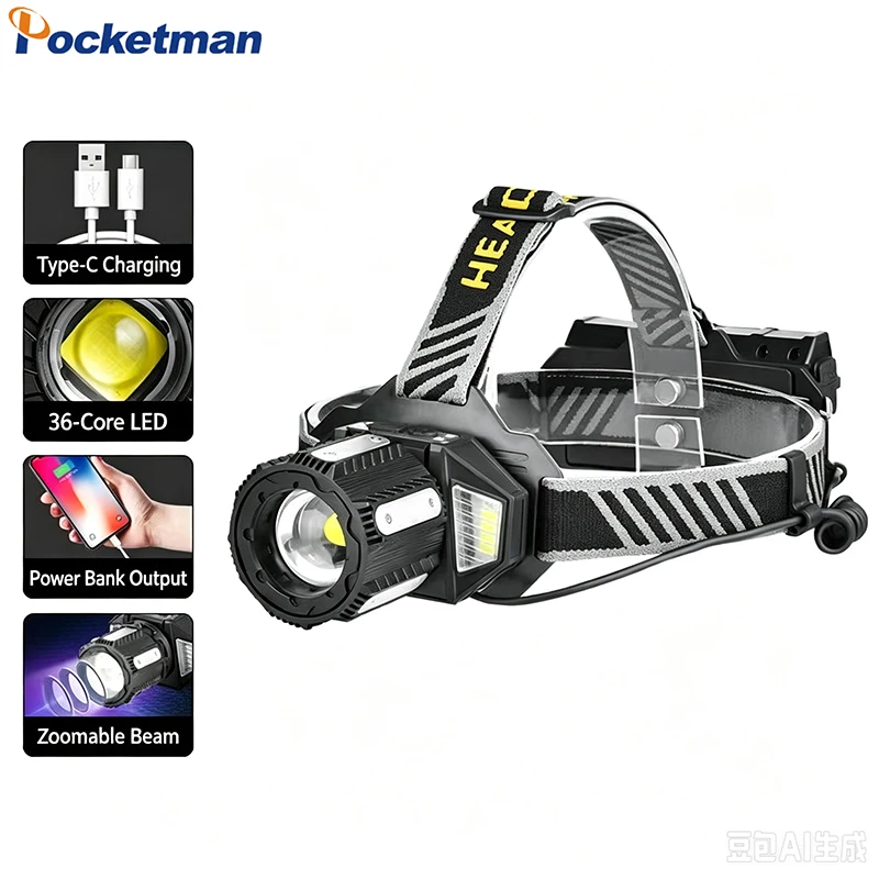 super-bright-p360-led-headlamp-zoomable-head-light-with-type-c-charging-power-bank-output-head-flashlight-for-fishing-camping