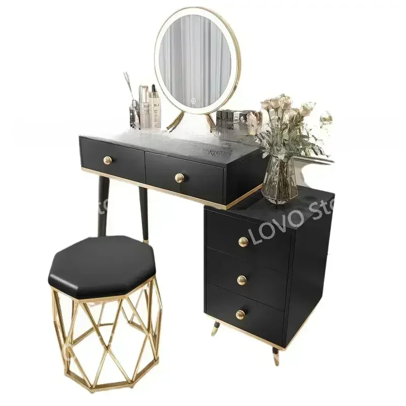 Table de maquillage nordique noire pour petit appartement, meubles  chambre à coucher, tocador minimaliste morne, articles