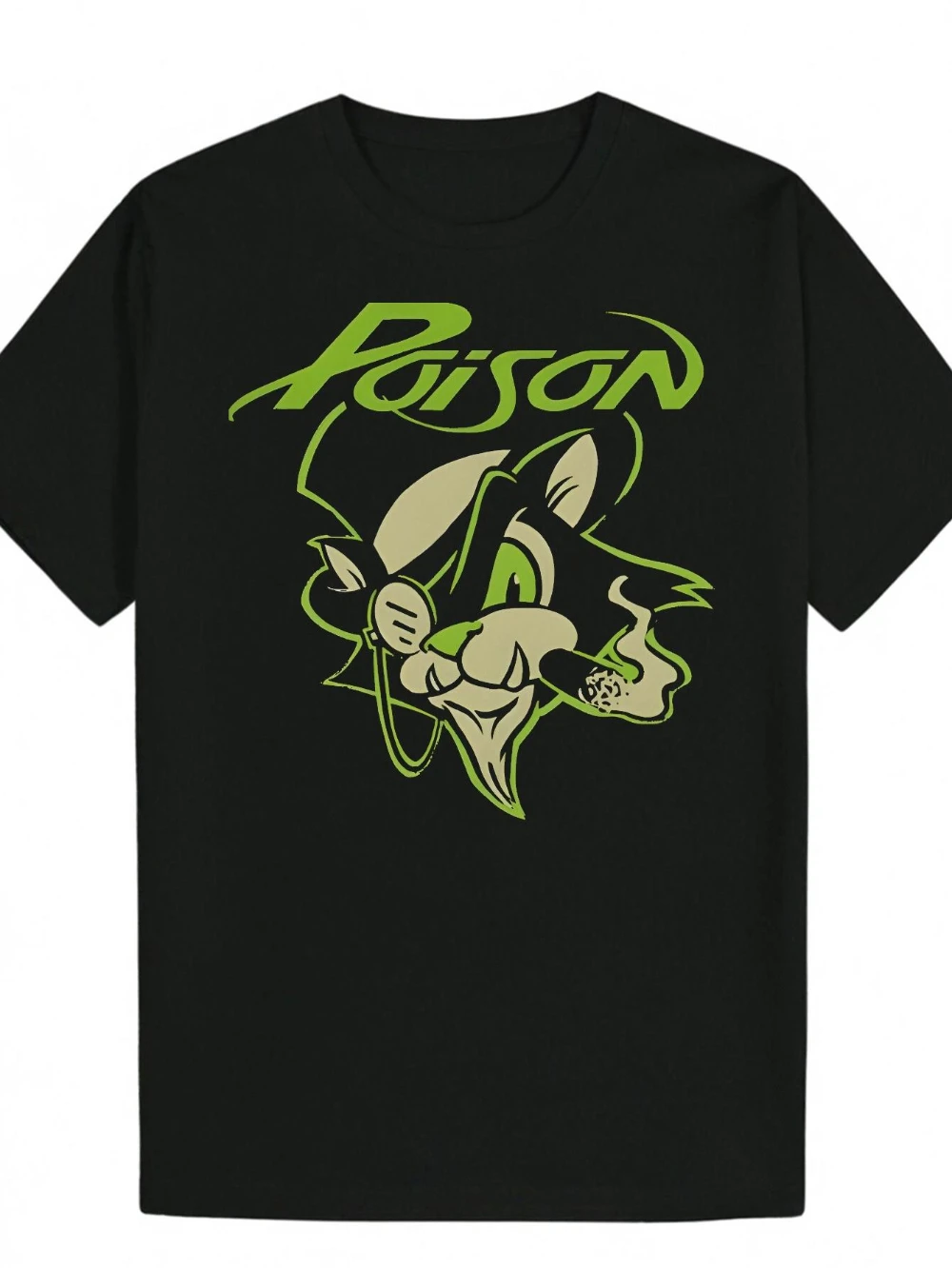 Camiseta con el icónico logotipo de Poison Ivy Talking Tom para hombre - Camiseta gráfica de cultura pop en verde neón y negro, camiseta de algodón puro para todas las estaciones
