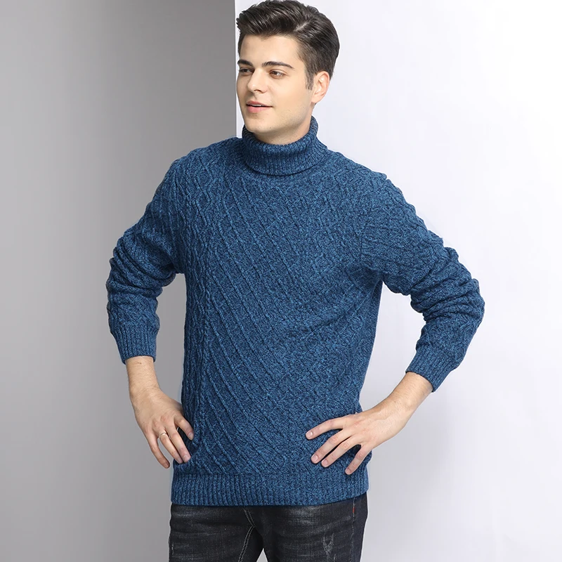 Lã forro pullovers malhas inverno quente masculino gola alta pulôver grosso neve gola alta camisola dos homens tamanho 5xl 6xl 7xl