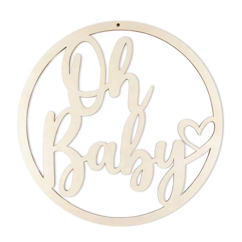 YOMDID Oh Baby Wood Sign Wooden Letter With String Birthday Shower Decoraion Gender Reveal Party Wall Sign Wedding Supplies