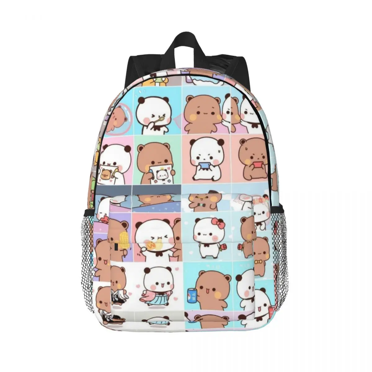 Cute Bear Panda Bubu Dudu Printed Lightweight Casual Schoolbag For School, Outdoor, Shopping, Office 15inch