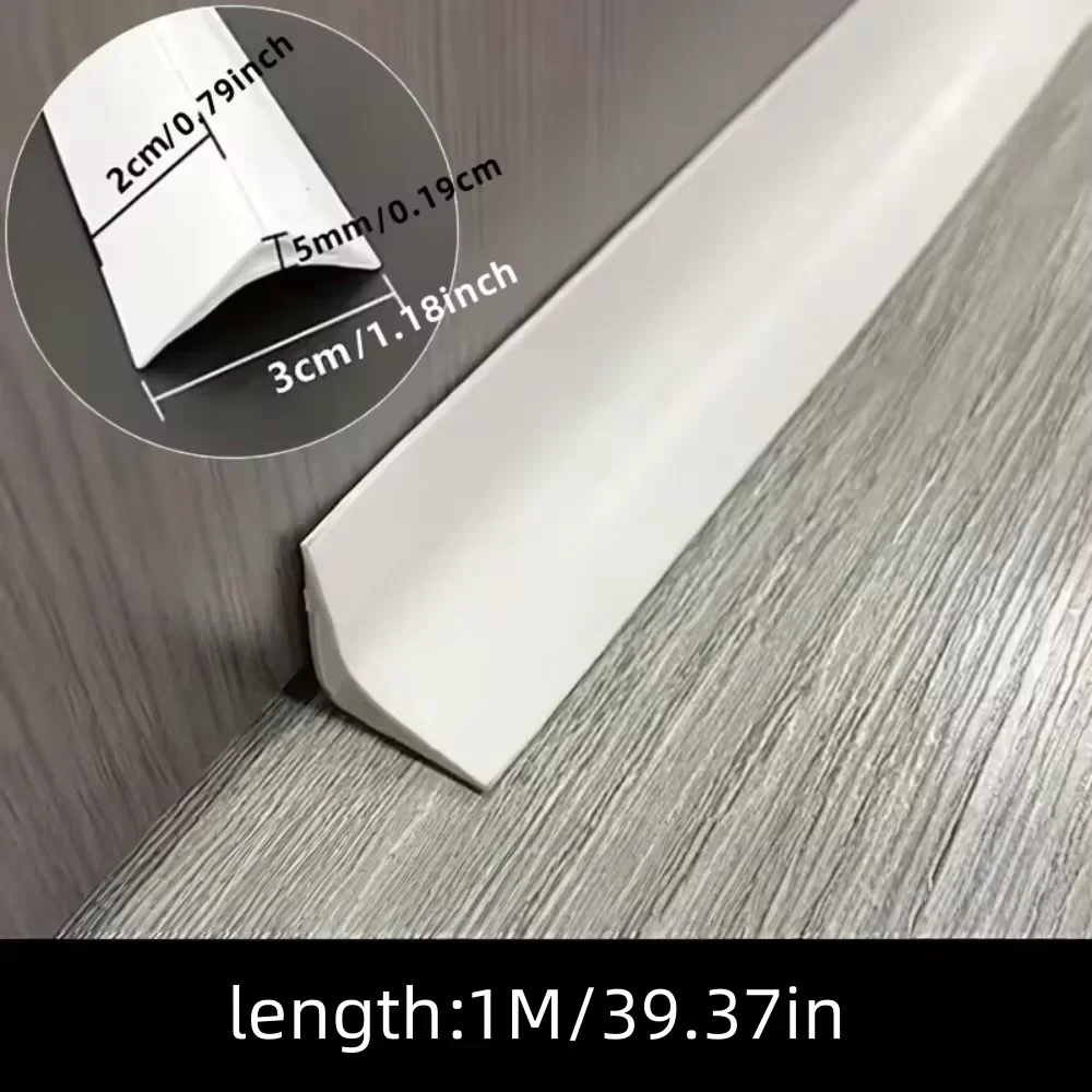 1PC 1m/39.37inch Self-adhesive Wall Corner Skirting Line Molding Ceiling Caulk Internal Strip Edge Trim Strip Home Decorative