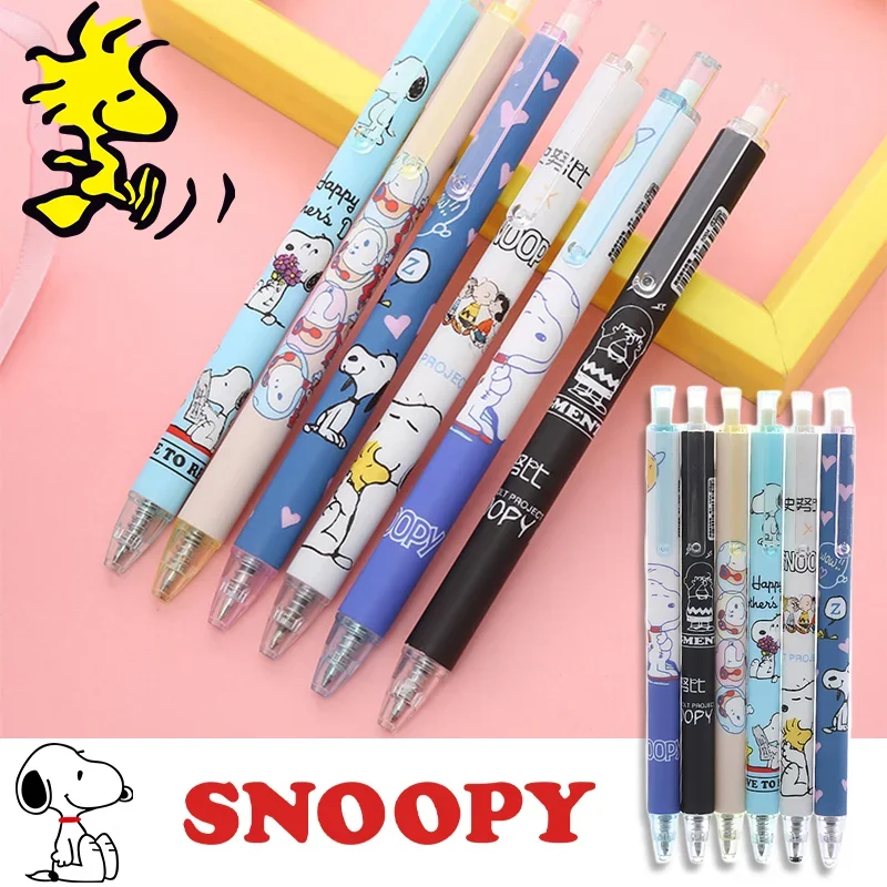 Snoopy Black Gel Pens Press Pen 0.5mm Students School Cartoon Office Writing Drawing Tools cute Anime Examination Stationery