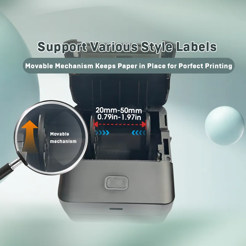 KAYSION SK20 Kit Mini Portable Printer Adhesive Label Thermal Printer Wireless Bluetooth For Sticker Labeling Machine Printer