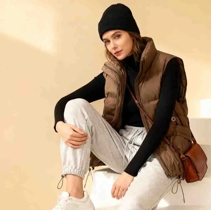 

Vests Waistcoats Thick Womens Tops For Woman Autumn Patchwork Baggy Fit School Inspired Academia Breathable Anti-Wrinkle Layered