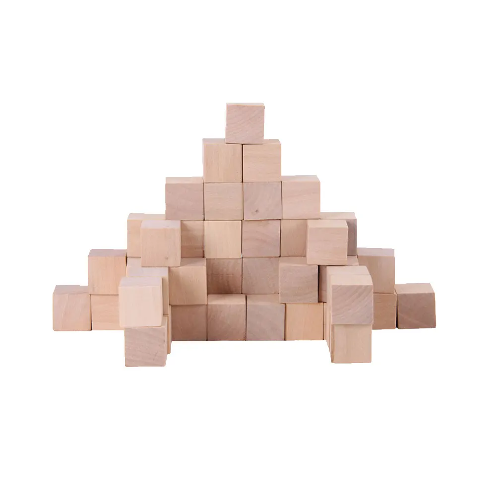 

50 Pcs Basswood DIY Projects Craft Cubes Small Square Crafts Block Ceramic Tile