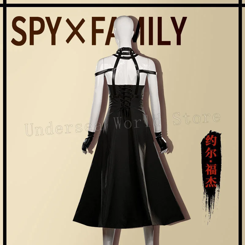 Anime Spy X Family Yor Forger Cosplay Dress Suit Assassin Gothic Black Red Skirt Outfit Uniform Yor Briar Earring Headwear