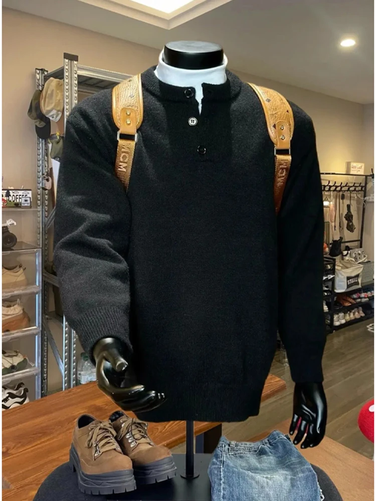 

Генри Не Трикотаж Мужской тяжелый осенне-зимний свитер Камер для пар Мягкий удобный чистый крой Американский повседневный ...