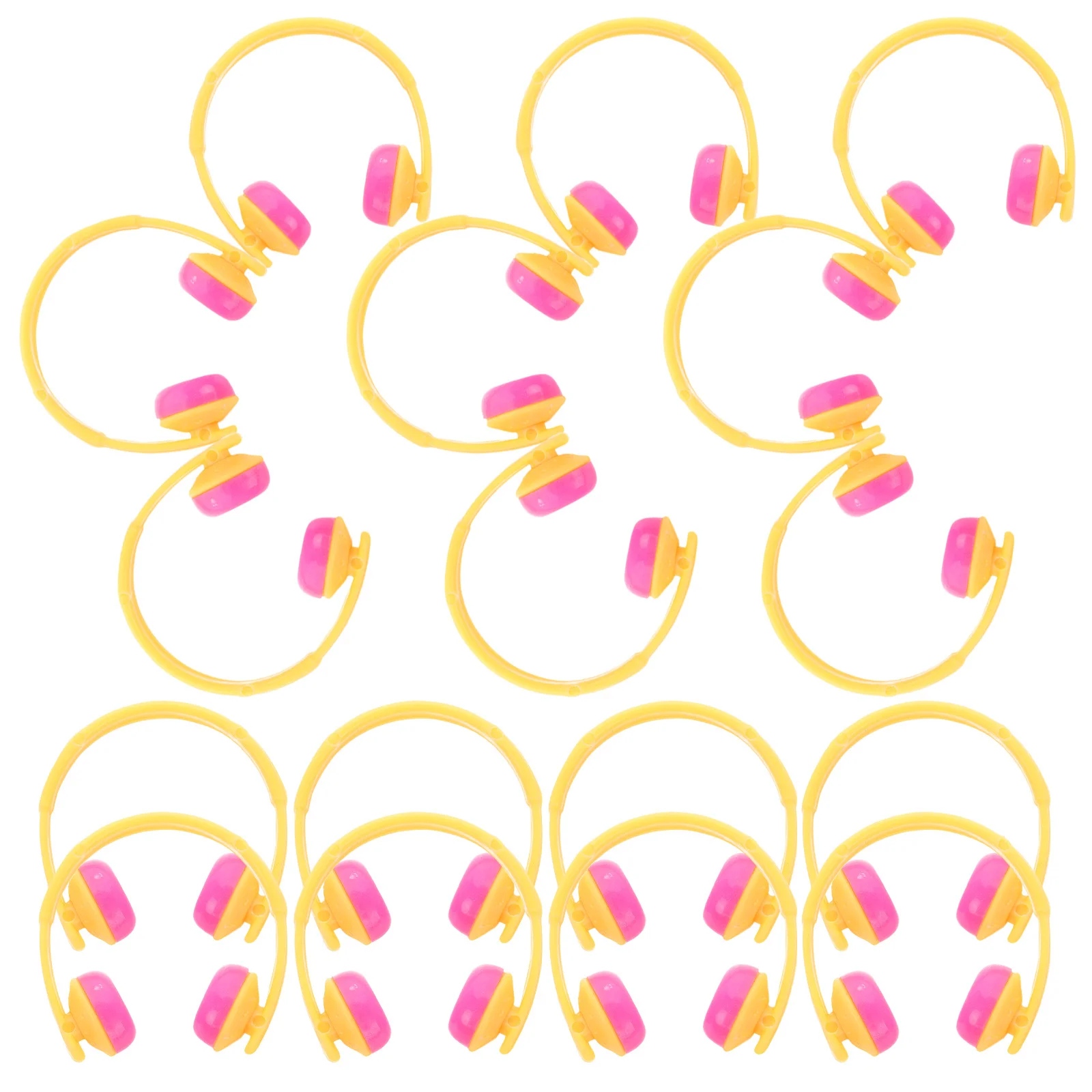 

20Pcs Yellow Duck Headphone Ornament Mini Headset for DIY Decorative Accessories Cute Dress Up Props Small Home Office Car Desk
