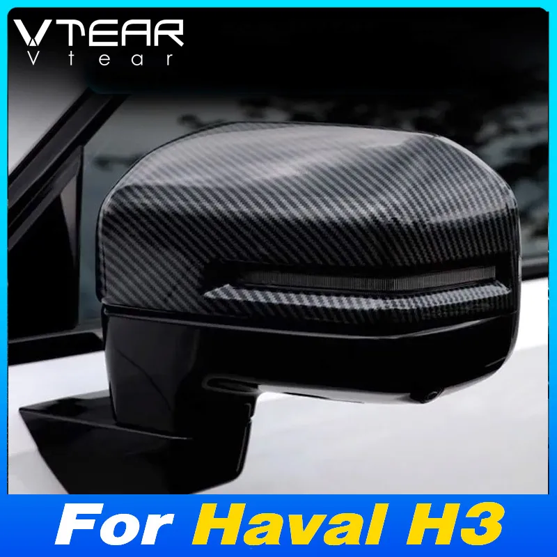 Vtear Car Rearview Mirror Shell Cover Side Sun Visor Rain Shade Protector Safe Driving  Exterior Accessories For Haval H3 2024