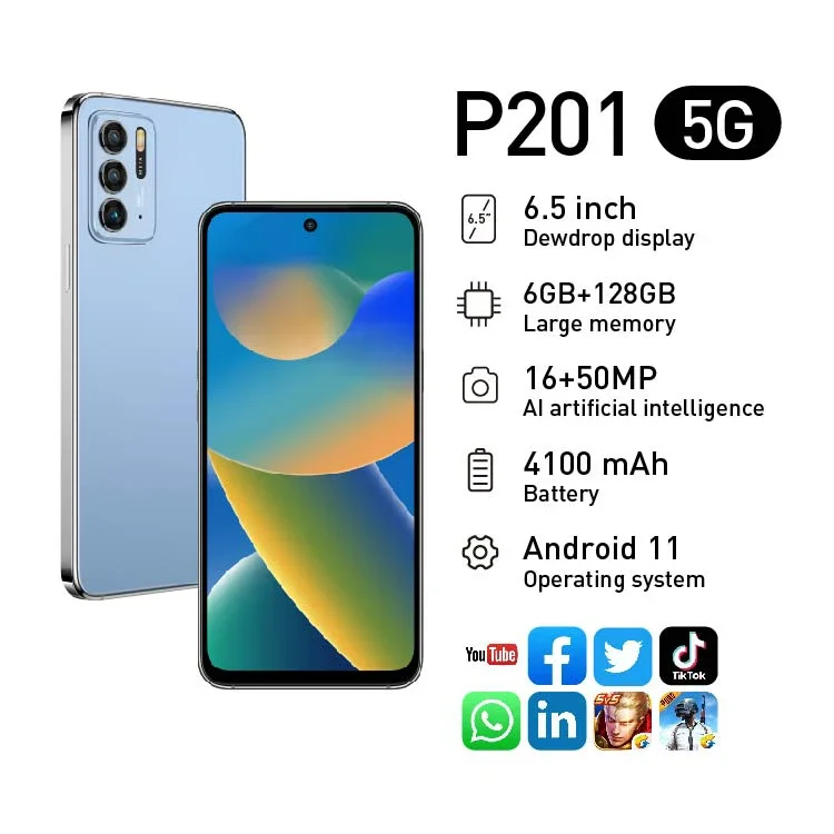 IPRO High Quality P201 5G 6.5 Inch Original Mobile Phone 6GB+128GB Smartphone Beauty Camera Gaming Phone