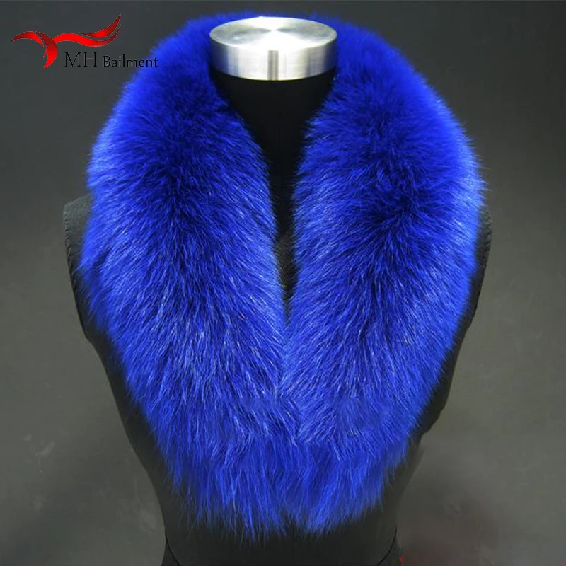 Super large real fox fur collar green fruit collar V-collar horn collar fur scarf cap strip for men and women