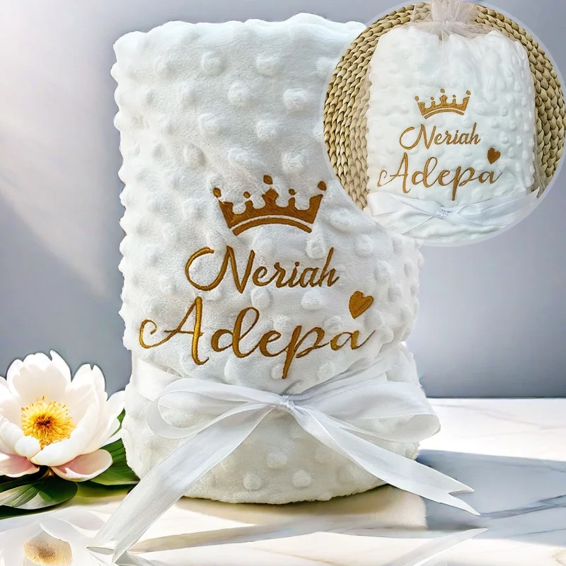 Personalisiertes Babydecke-Set – Doudou Swaddle Kinderwagen und Kinderbett-Schlafbezug, Neugeborenen-Duschgeschenk, Geburtsgeschenk, individuelle Dekoration – Detail 16