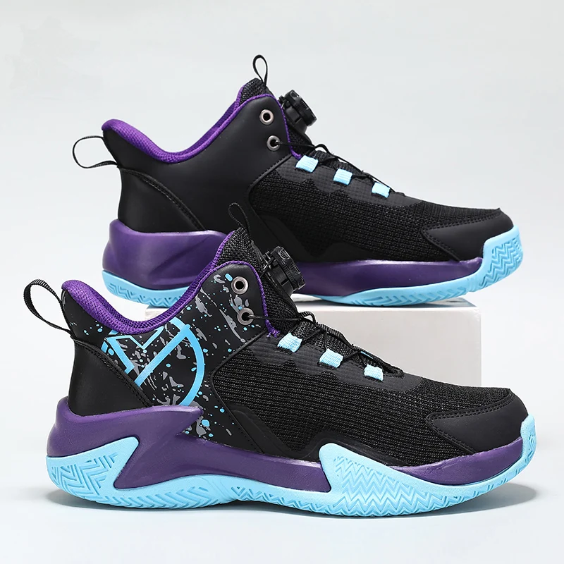 

Баскетбольные кроссовки унисекс, дышащие, легкие, осенние, с вращающейся пряжкой, спортивные кроссовки для бега на открытом воздухе для мужчин