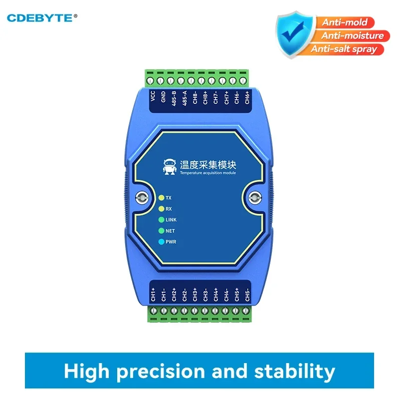 

8-Way RS485 Temperature Acquisition Module CDEBYTE ME31-XEXX0800-485 Type K High Precision Module Support Modbus DC 8~28V