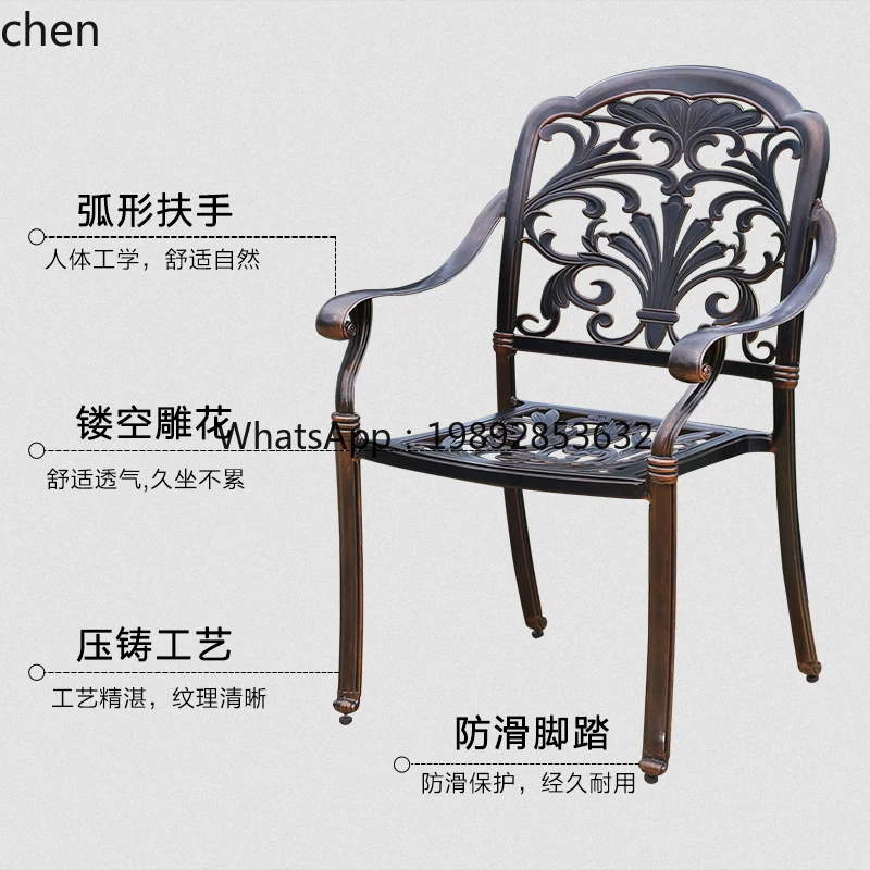

cast aluminum table and chair combination villa terrace balcony garden simple furniture set