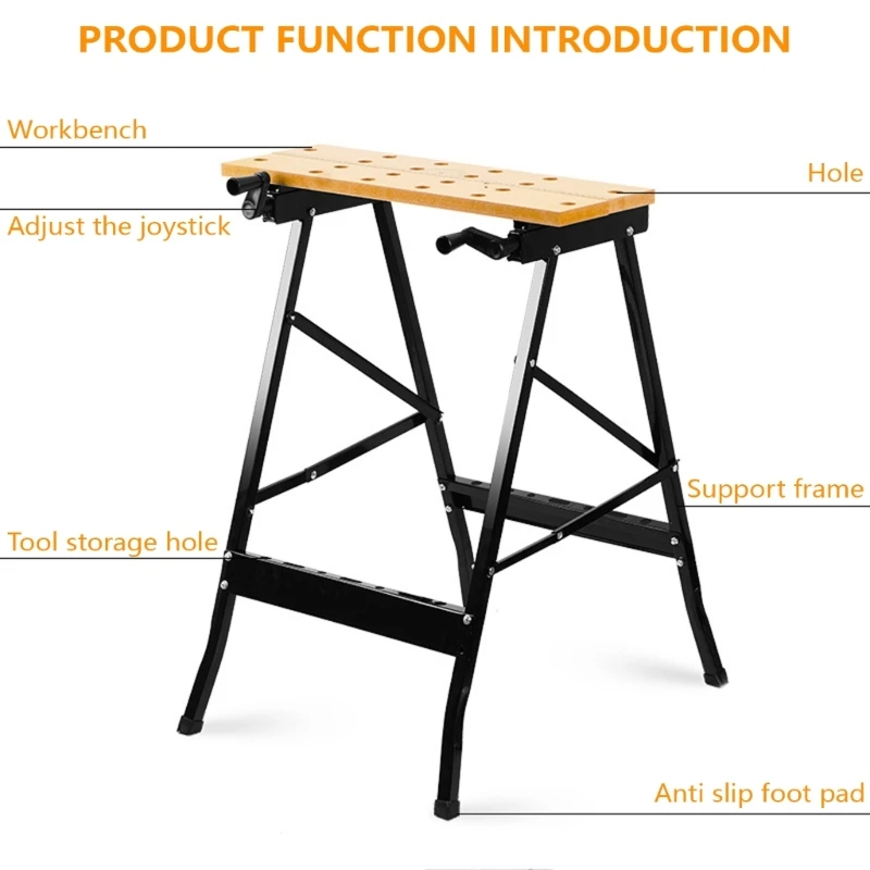 Portable Workbench,Large Load Capacity Folding Work Table & Sawhorse,Woodworking Carpentry Workbench