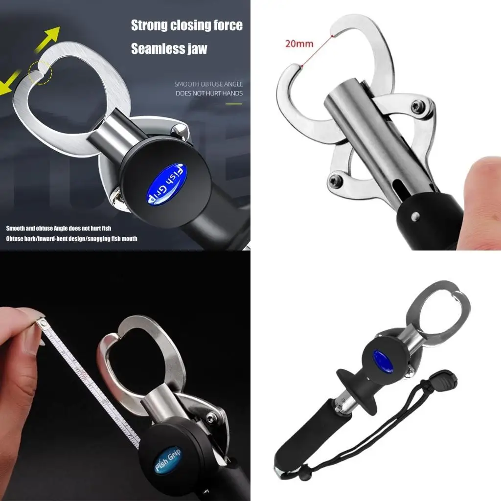 R6FE Fishing Lip Grabber with Scale Controller Clamps Fish Hook Catcher Remover