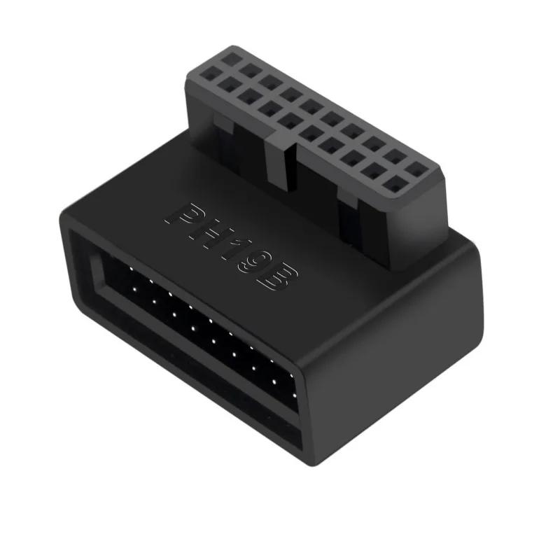 

10Pcs Desktop Computer Main Board USB3.019/20P Socket 90 Degree Steering Head, Installed Accessories with Shell