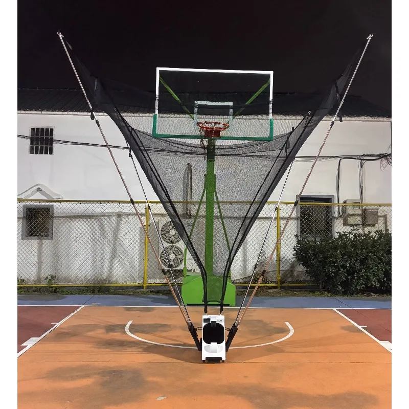 Intelligent Basketball Return Machine Portable Auto Launcher with Rebound Net Smart Basketball Robot for Training Court