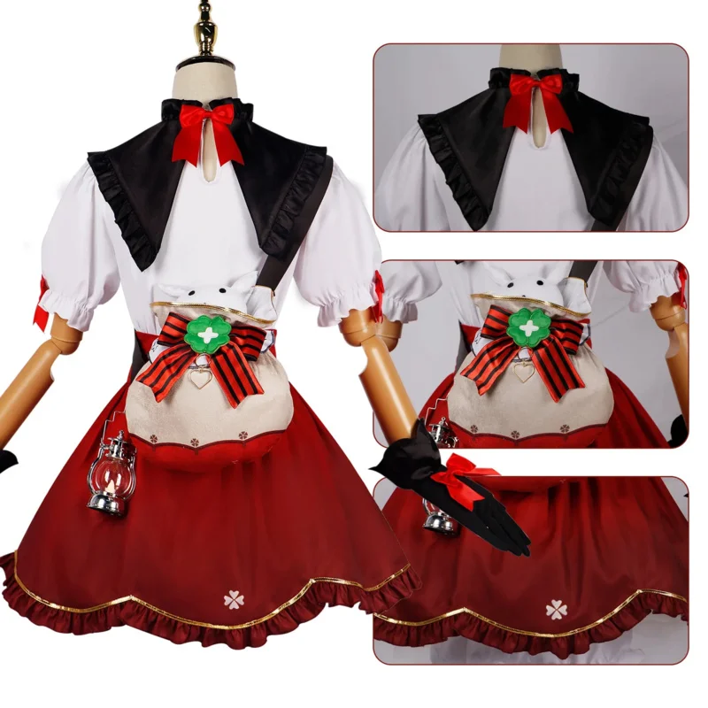 Genshin Impact Witch Klee Sorceress Cosplay Abito carino Klee Piccola strega Nuovo set Spettacolo anime per bambini/donne di Halloween